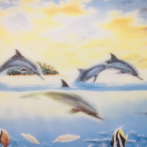 Colorful Dolphins Plate Tales of Tavarus Under the Sea Collectible Art Plate USA - Picture 5 of 7
